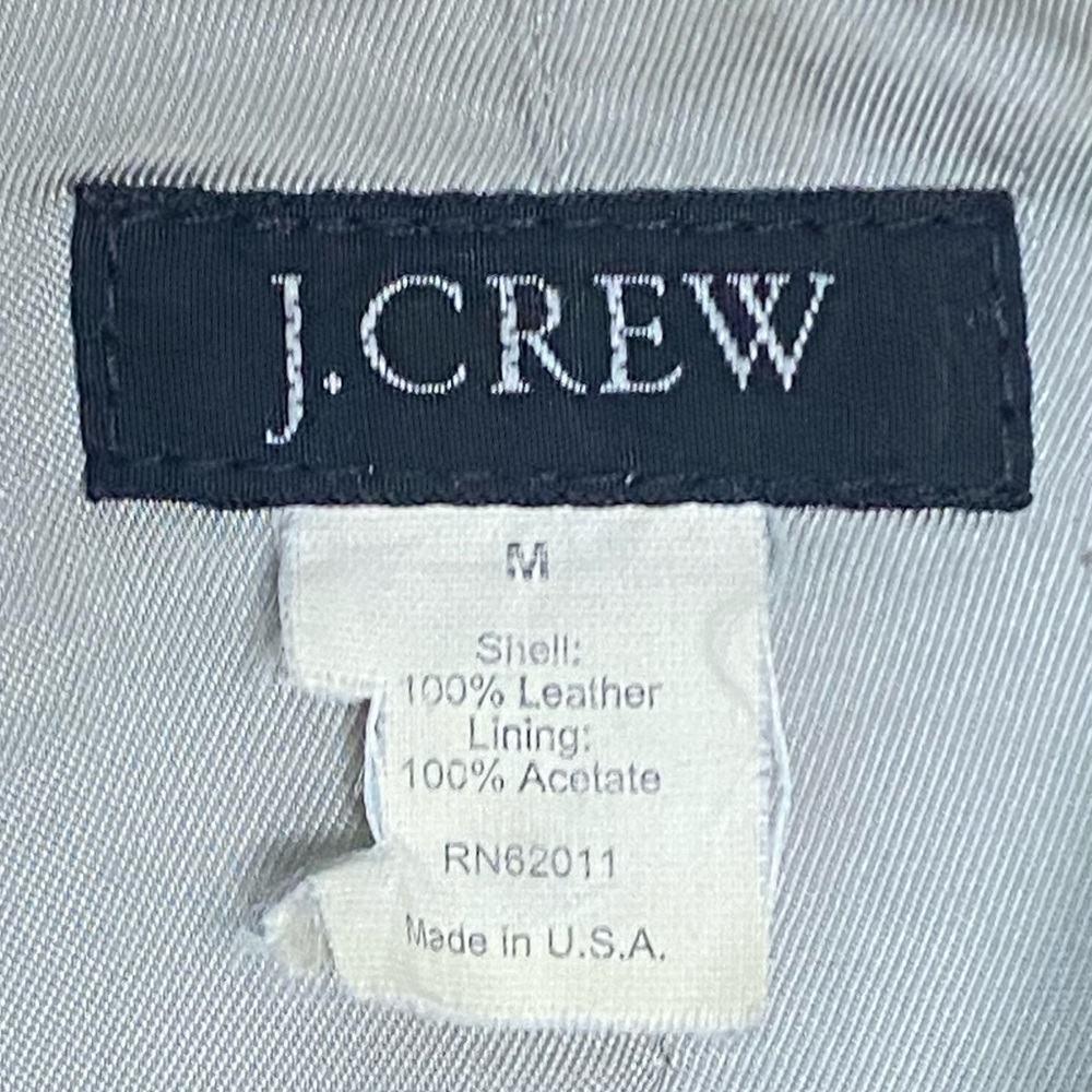 Vintage J.Crew Women’s Black Button Front Genuine Leather Jacket Made In USA M - Picture 8 of 9